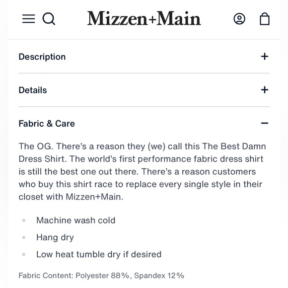 Mizzen+Main Leeward Dress Shirt in Light Blue Gingham, Size L, Classic Fit - Picture 13 of 13